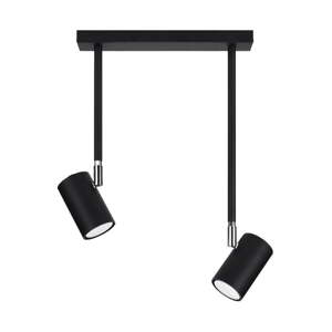 Crna stropna svjetiljka 30x10 cm Jones - Nice Lamps