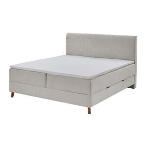Bež boxspring krevet s prostorom za pohranu 160x200 cm Memphis - Meise Möbel