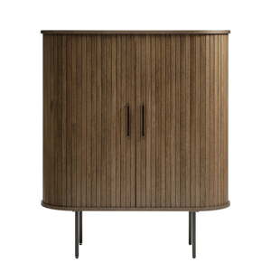 Smeđi ormarić u dekoru hrasta s kliznim vratima 100x118 cm Nola – Unique Furniture