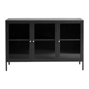 Crna metalna vitrina 132x85 cm Bronco - Unique Furniture