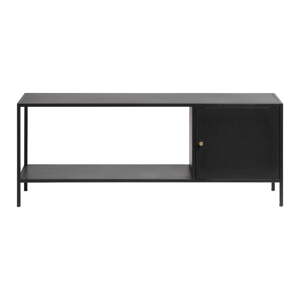 Crna metalna polica za knjige 120x47 cm Malibu - Unique Furniture
