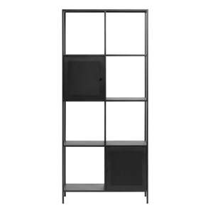 Crna metalna polica za knjige 80x180 cm Malibu - Unique Furniture