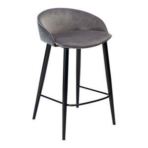 Barski stolac od sivog baršuna 80 cm Dual - DAN-FORM Denmark