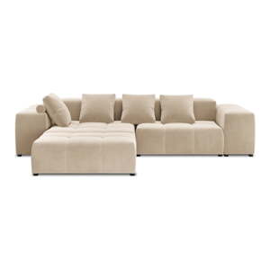 Bež baršunasta kutna garnitura (varijabilna) Rome Velvet - Cosmopolitan Design