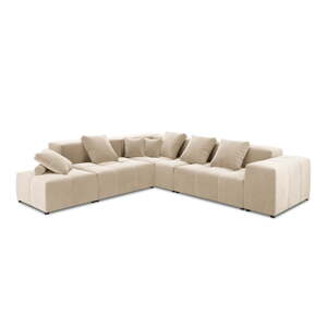 Bež baršunasta kutna garnitura (varijabilna) Rome Velvet - Cosmopolitan Design