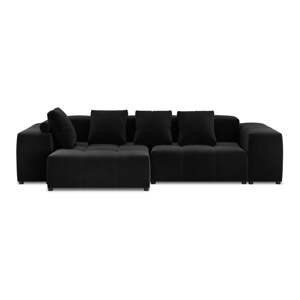 Crna baršunasta kutna garnitura (varijabilna) Rome Velvet - Cosmopolitan Design
