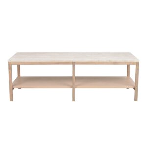 Bijeli stolić za kavu s kamenom pločom 140x60 cm Orwel - Rowico