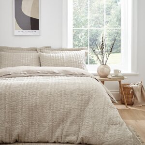 Bež posteljina za krevet za jednu osobu 135x200 cm Tamba Stripe – Pineapple Elephant