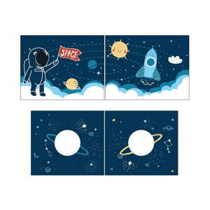 Dječje zavjese u setu za krevet 4 kom 195x75 cm Space Shuttle – Vipack