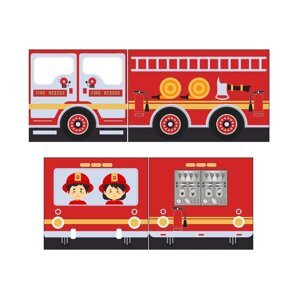 Dječje zavjese u setu za krevet 4 kom 195x75 cm Fire Truck – Vipack