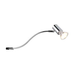 Zidna lampa u sjajnoj srebrnoj boji (duljina 34 cm) Giada - Trio
