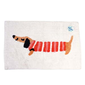 Crveno-bijela kupaonska prostirka 83x52,5 cm Sausage Dog - Rex London