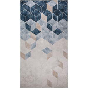 Tamnoplavo-krem perivi tepih 80x50 cm - Vitaus