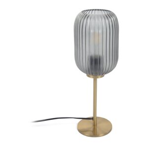 Stolna lampa zlatne boje sa staklenim sjenilom (visina 40 cm) Hestia - Kave Home