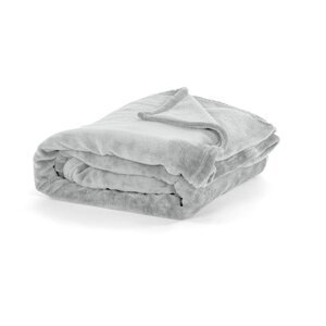 Svijetlo sivi prekrivač od mikropliša za bračni krevet 220x240 cm Cosy - Tiseco Home Studio