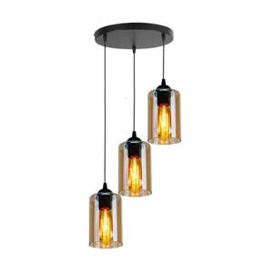 Crna visilica sa staklenim sjenilom Bistro - Candellux Lighting