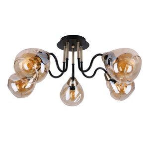 Stropna svjetiljka sa staklenim sjenilom u crnoj i zlatnoj boji Unica - Candellux Lighting