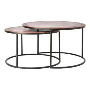 Metalni okrugli stolići bakrene boje u setu od 2 kom ø 75 cm Talca - Light & Living