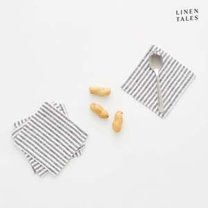 Crno-bijeli platneni podmetači u setu od 4 kom - Linen Tales