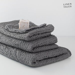 Tamno sivi ručnici i kuhinjske krpe u setu od 3 kom Honeycomb - Linen Tales