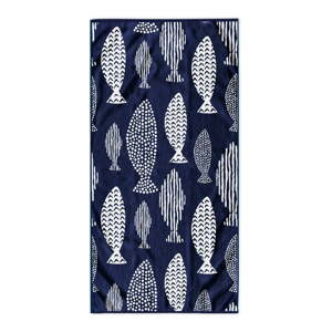 Tamnoplavi ručnik za plažu 90x180 cm Fish - DecoKing
