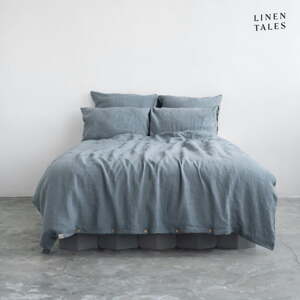 Svijetloplava lanena produžena posteljina za bračni krevet 200x220 cm - Linen Tales
