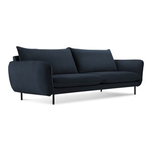 Tamnoplava baršunasta sofa 200 cm Vienna - Cosmopolitan Design