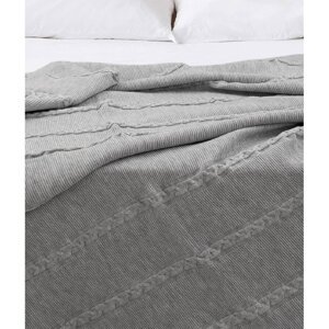 Sivi prekrivač 200x220 cm Trenza – Oyo Concept