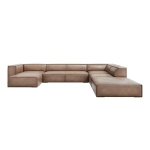 Svijetlosmeđa kožna kutna garnitura (desni kut) Madame - Windsor & Co Sofas