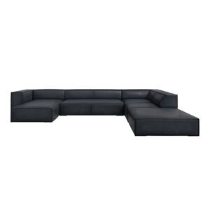 Tamno plava kožna kutna garnitura (s desnim kutom) Madame – Windsor & Co Sofas