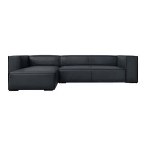 Tamno plava kožna kutna garnitura (s lijevim kutom) Madame – Windsor & Co Sofas
