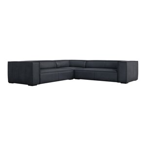 Tamno plava kožna kutna garnitura (promjenjiva) Madame – Windsor & Co Sofas