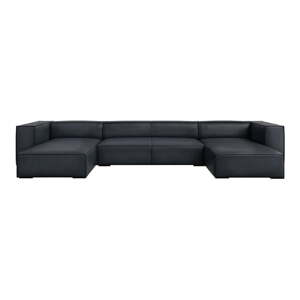 Tamno plava kožna kutna garnitura (u obliku slova "U") Madame – Windsor & Co Sofas