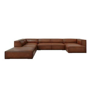 Konjak smeđa kožna kutna garnitura (lijevi kut) Madame - Windsor & Co Sofas