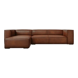 Konjak smeđa kožna kutna garnitura (lijevi kut) Madame - Windsor & Co Sofas