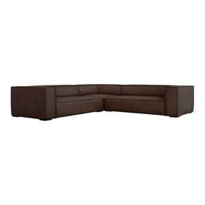 Tamno smeđa kožna kutna garnitura (varijabilno) Madame - Windsor & Co Sofas