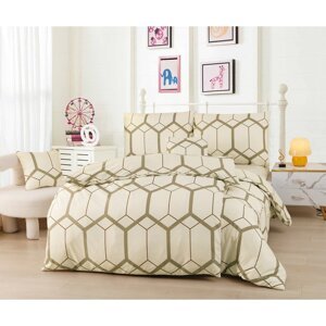 Krem 6-dijelna posteljina za krevet za jednu osobu od mikrosatena 140x200 cm Carter – My House