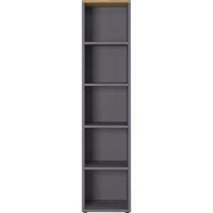 Antracit ormar za knjige u dekoru hrasta 45x197 cm Agenda – Germania