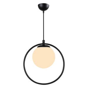 Crna metalna viseća svjetiljka sa staklenim sjenilom ø 15 cm Ates - Squid Lighting