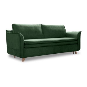 Zelena baršunasti sklopiva sofa 225 cm Charming Charlie – Miuform