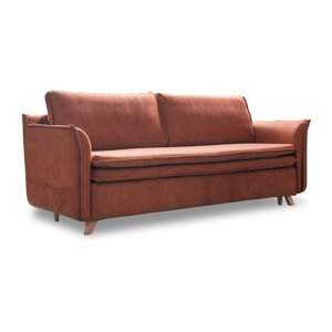 Ciglasta baršunasti sklopiva sofa 225 cm Charming Charlie – Miuform