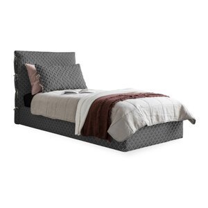 Sivi tapecirani krevet za jednu osobu s podnicom 90x200 cm Sleepy Luna - Miuform
