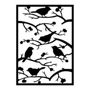 Metalni zidni ukras 47x66 cm Branch & Birds - Wallity