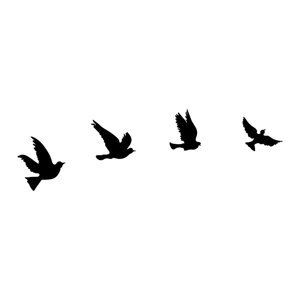 Metalni zidni ukrasi u setu 4 kom 18x20 cm Birds – Wallity