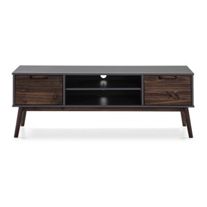 Antracit/tamno smeđa TV komoda od borovine 140x52,5 cm Nussa - Marckeric