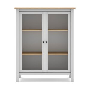 Bijela/natur vitrina od borovine 90x110 cm Misti - Marckeric