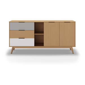 Niska komoda od borovine u prirodnoj boji 165x81 cm Elfa – Marckeric
