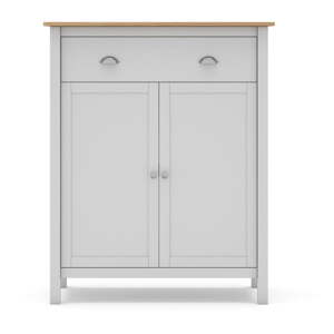 Bijela/natur visoka komoda od borovine 90x110 cm Misti - Marckeric