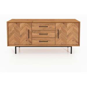 Niska komoda od hrastovine u prirodnoj boji 144x65 cm Abies - The Beds
