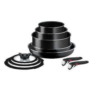 Aluminijski set posuđa 10 kom Ingenio Easy Cook & Clean Black - Tefal